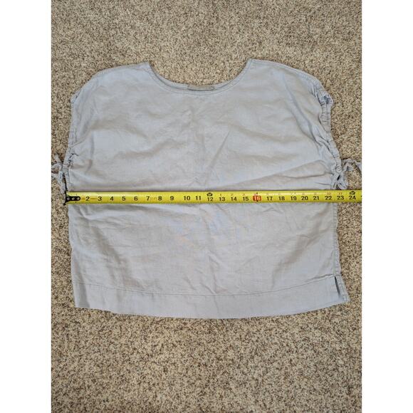 Everlane The Drawstring Tunic 100% Linen Pastel Blue Size Medium - Picture 6 of 9